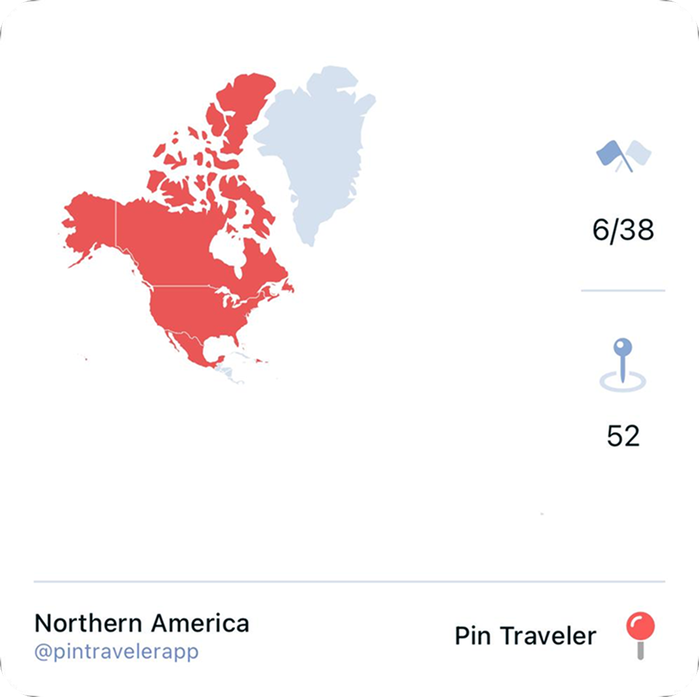Travel statistics comparison card